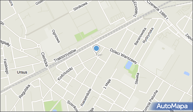 Warszawa, Achera Franciszka Adolfa, mapa Warszawy
