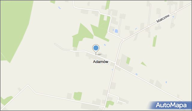 Adamów gmina Brzeziny, Adamów, mapa Adamów gmina Brzeziny
