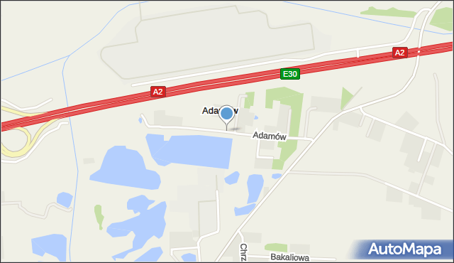 Adamów gmina Grodzisk Mazowiecki, Adamów, mapa Adamów gmina Grodzisk Mazowiecki