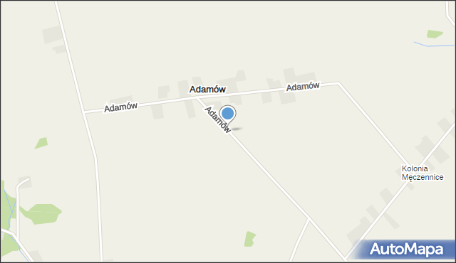 Adamów gmina Lipnik, Adamów, mapa Adamów gmina Lipnik