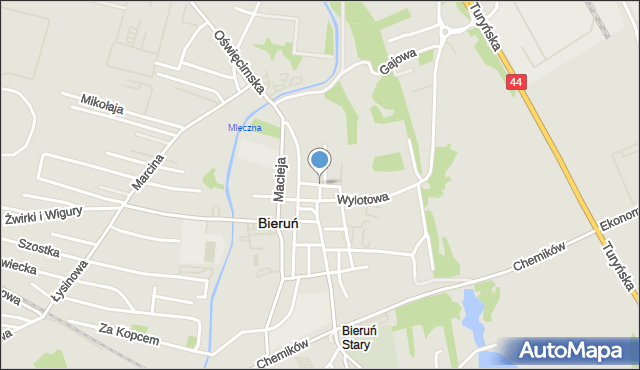 Bieruń, Adama, mapa Bieruń