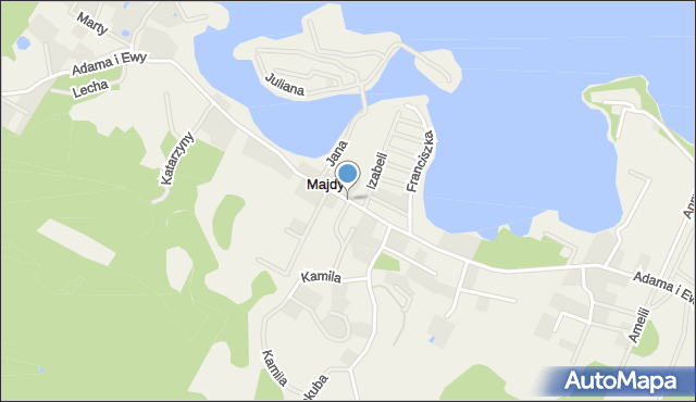 Majdy gmina Stawiguda, Adama i Ewy, mapa Majdy gmina Stawiguda