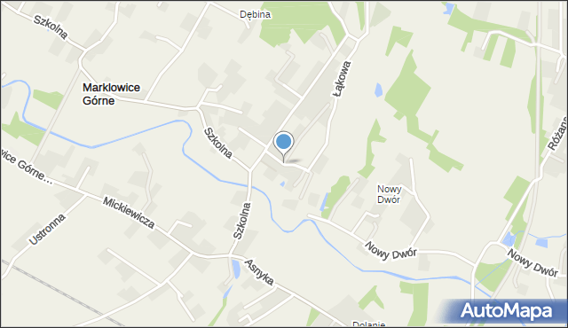 Marklowice Górne, Adameckiego Bernarda, płk. pil., mapa Marklowice Górne