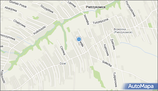 Pietrzykowice gmina Łodygowice, Agrestowa, mapa Pietrzykowice gmina Łodygowice