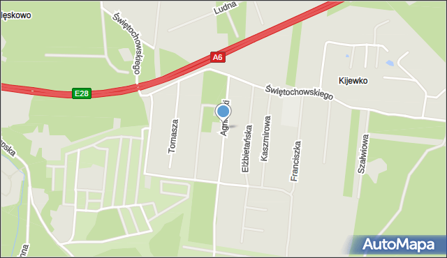 Szczecin, Agnieszki, mapa Szczecina