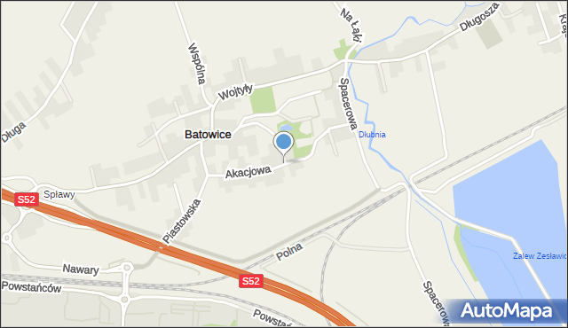 Batowice, Akacjowa, mapa Batowice