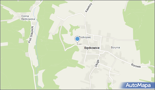 Będkowice gmina Wielka Wieś, Akacjowa, mapa Będkowice gmina Wielka Wieś
