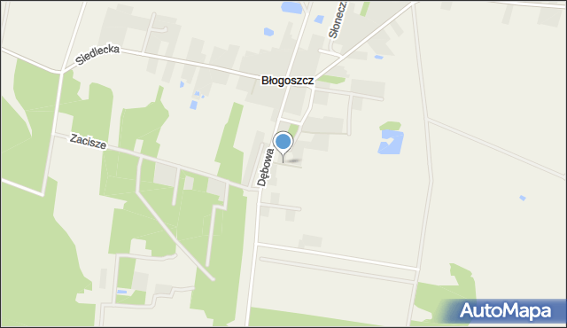 Błogoszcz, Akacjowa, mapa Błogoszcz