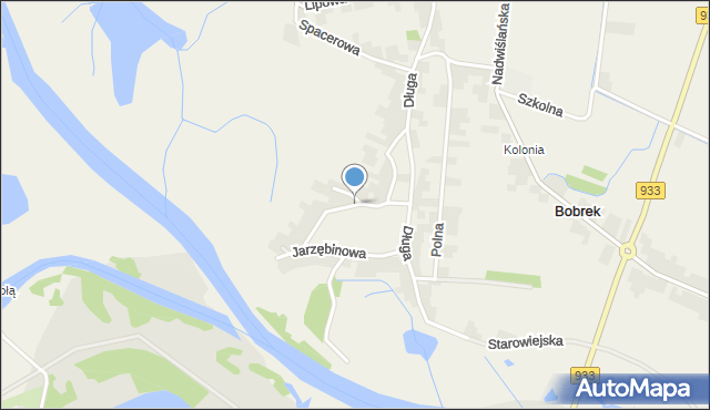 Bobrek gmina Chełmek, Akacjowa, mapa Bobrek gmina Chełmek