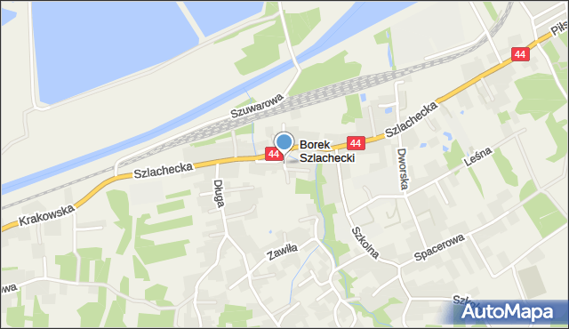 Borek Szlachecki, Akacjowa, mapa Borek Szlachecki