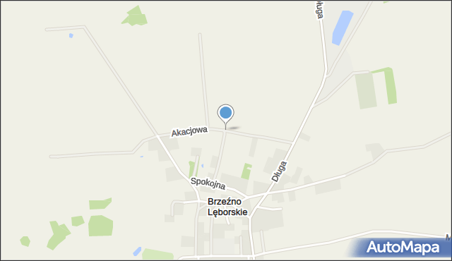 Brzeźno Lęborskie, Akacjowa, mapa Brzeźno Lęborskie