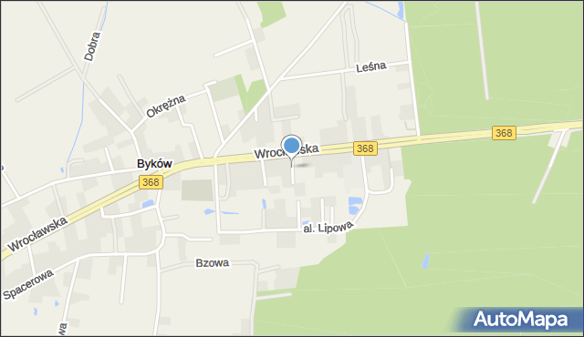 Byków, Akacjowa, mapa Byków