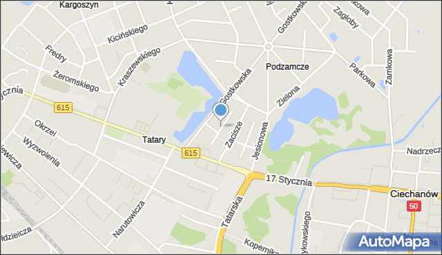 Ciechanów, Akacjowa, mapa Ciechanów