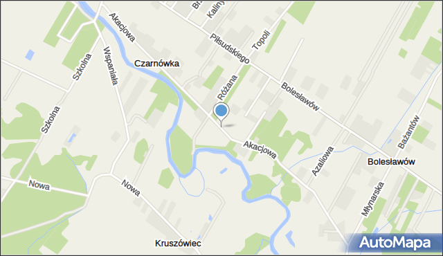 Czarnówka gmina Wiązowna, Akacjowa, mapa Czarnówka gmina Wiązowna