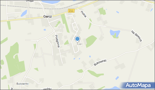 Garcz, Akacjowa, mapa Garcz
