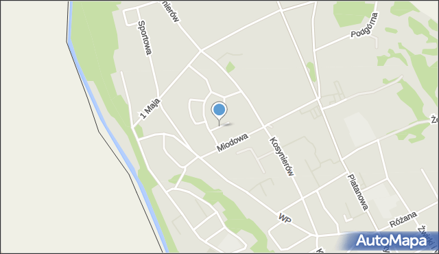 Gubin, Akacjowa, mapa Gubin