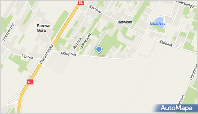 Jadwisin gmina Serock, Akacjowa, mapa Jadwisin gmina Serock