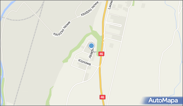 Jaszkowa Dolna, Akacjowa, mapa Jaszkowa Dolna