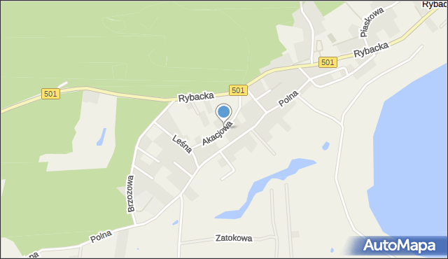 Kąty Rybackie, Akacjowa, mapa Kąty Rybackie