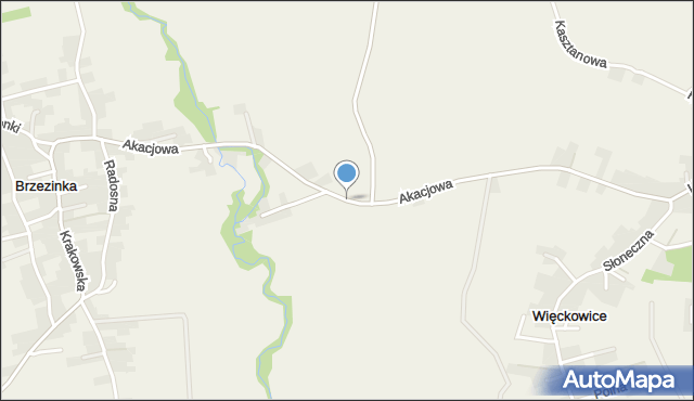 Kobylany gmina Zabierzów, Akacjowa, mapa Kobylany gmina Zabierzów