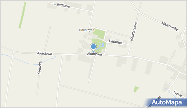 Krępice gmina Miękinia, Akacjowa, mapa Krępice gmina Miękinia