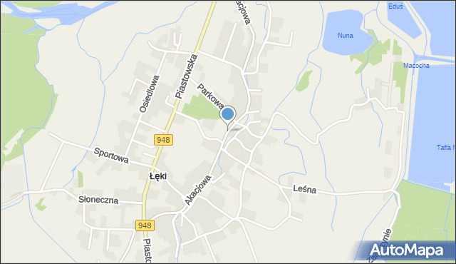 Łęki gmina Kęty, Akacjowa, mapa Łęki gmina Kęty