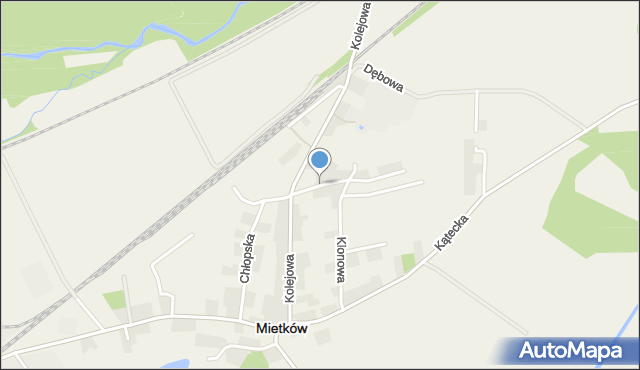 Mietków, Akacjowa, mapa Mietków