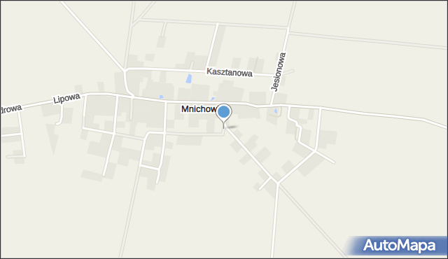 Mnichowice gmina Żórawina, Akacjowa, mapa Mnichowice gmina Żórawina