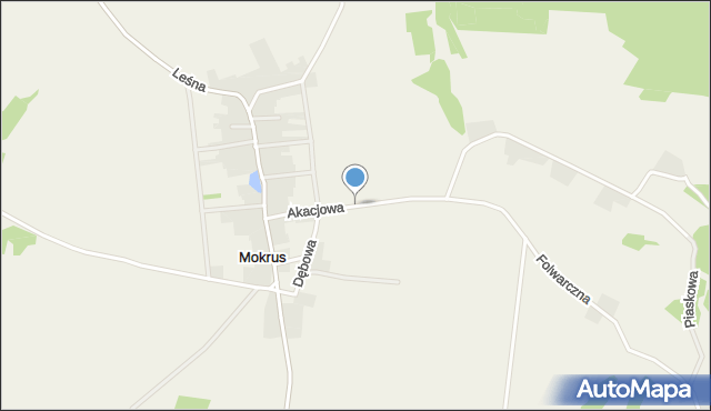 Mokrus gmina Ogrodzieniec, Akacjowa, mapa Mokrus gmina Ogrodzieniec