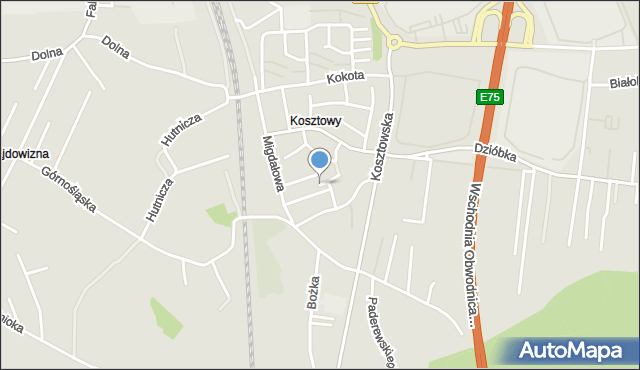 Mysłowice, Akacjowa, mapa Mysłowice