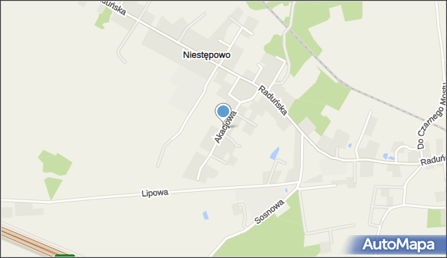 Niestępowo, Akacjowa, mapa Niestępowo