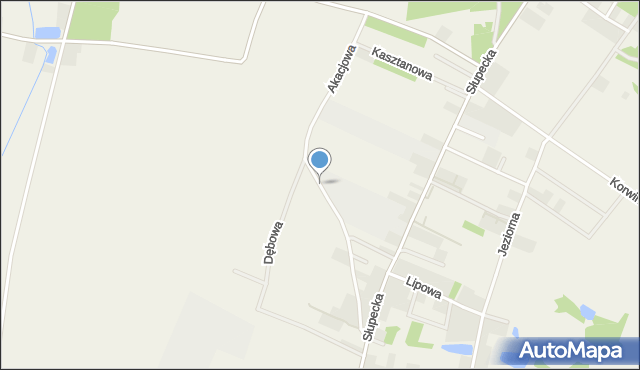 Piotrowice gmina Słupca, Akacjowa, mapa Piotrowice gmina Słupca