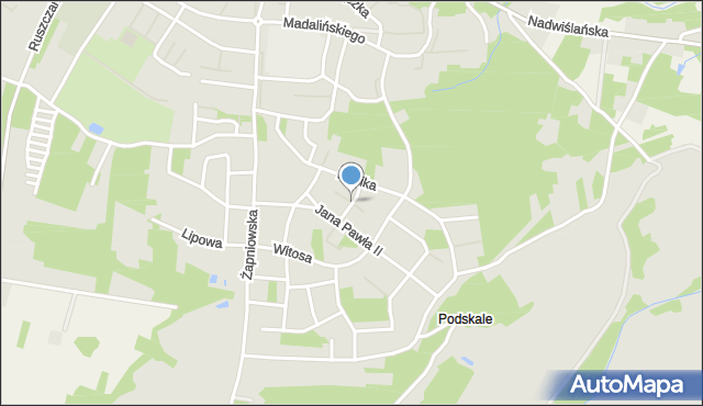 Połaniec powiat staszowski, Akacjowa, mapa Połaniec powiat staszowski