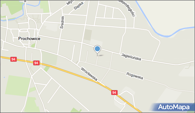 Prochowice, Akacjowa, mapa Prochowice
