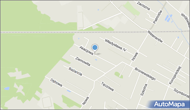 Radzymin powiat wołomiński, Akacjowa, mapa Radzymin powiat wołomiński