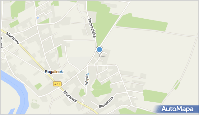 Rogalinek, Akacjowa, mapa Rogalinek