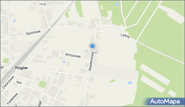 Rogów powiat brzeziński, Akademicka, mapa Rogów powiat brzeziński