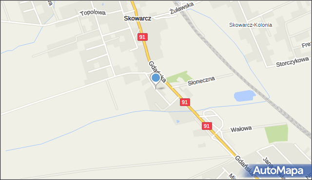 Skowarcz, Akacjowa, mapa Skowarcz