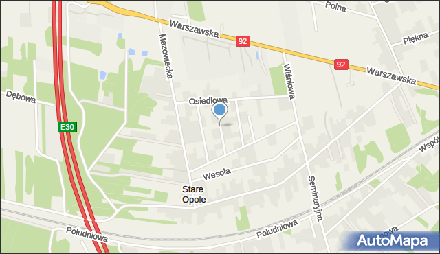 Stare Opole, Akacjowa, mapa Stare Opole
