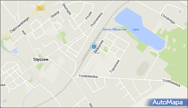 Stęszew, Akacjowa, mapa Stęszew