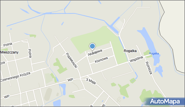 Terespol powiat bialski, Akacjowa, mapa Terespol powiat bialski