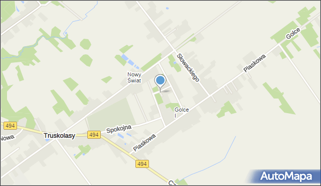 Truskolasy gmina Wręczyca Wielka, Akacjowa, mapa Truskolasy gmina Wręczyca Wielka