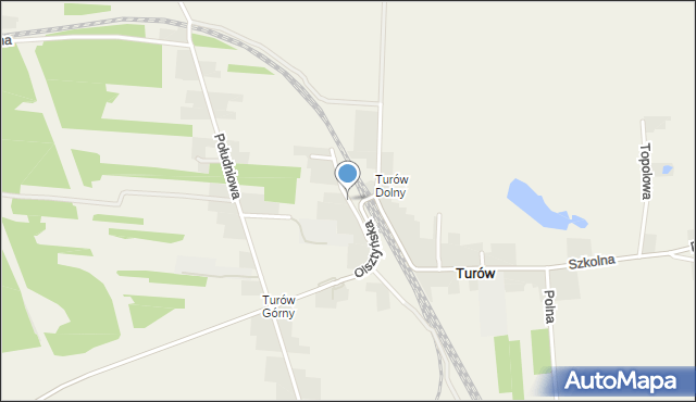 Turów gmina Olsztyn, Akacjowa, mapa Turów gmina Olsztyn