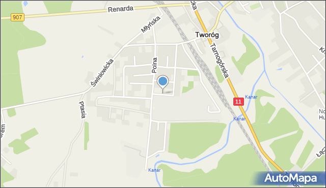 Tworóg, Akacjowa, mapa Tworóg