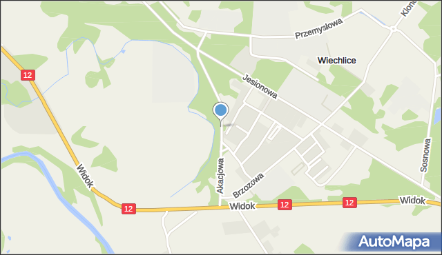 Wiechlice, Akacjowa, mapa Wiechlice