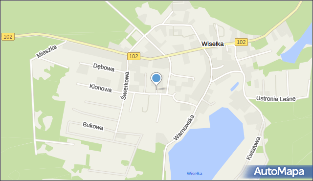 Wisełka, Akacjowa, mapa Wisełka