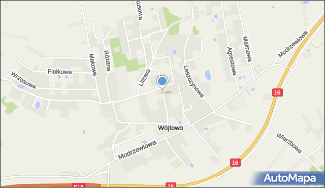 Wójtowo gmina Barczewo, Akacjowa, mapa Wójtowo gmina Barczewo