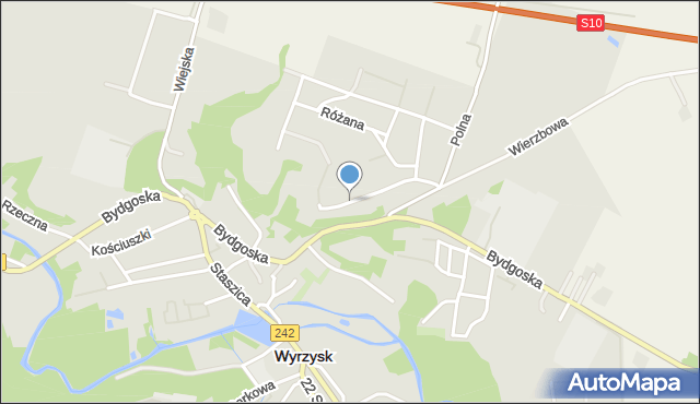 Wyrzysk, Akacjowa, mapa Wyrzysk