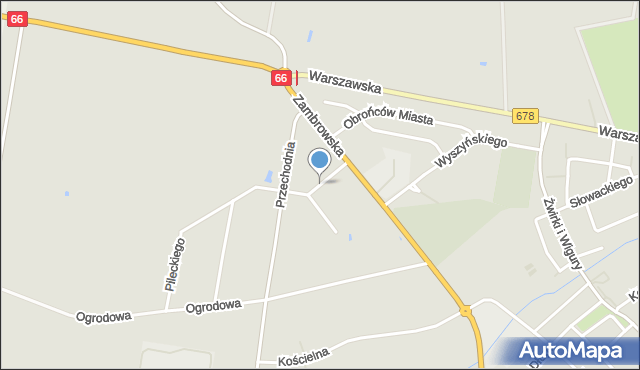 Wysokie Mazowieckie, Akacjowa, mapa Wysokie Mazowieckie