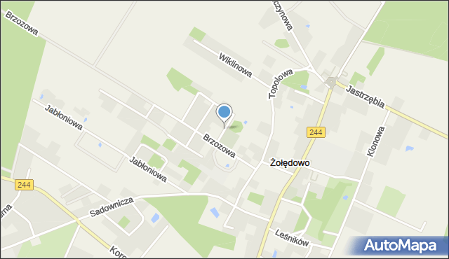 Żołędowo gmina Osielsko, Akacjowa, mapa Żołędowo gmina Osielsko